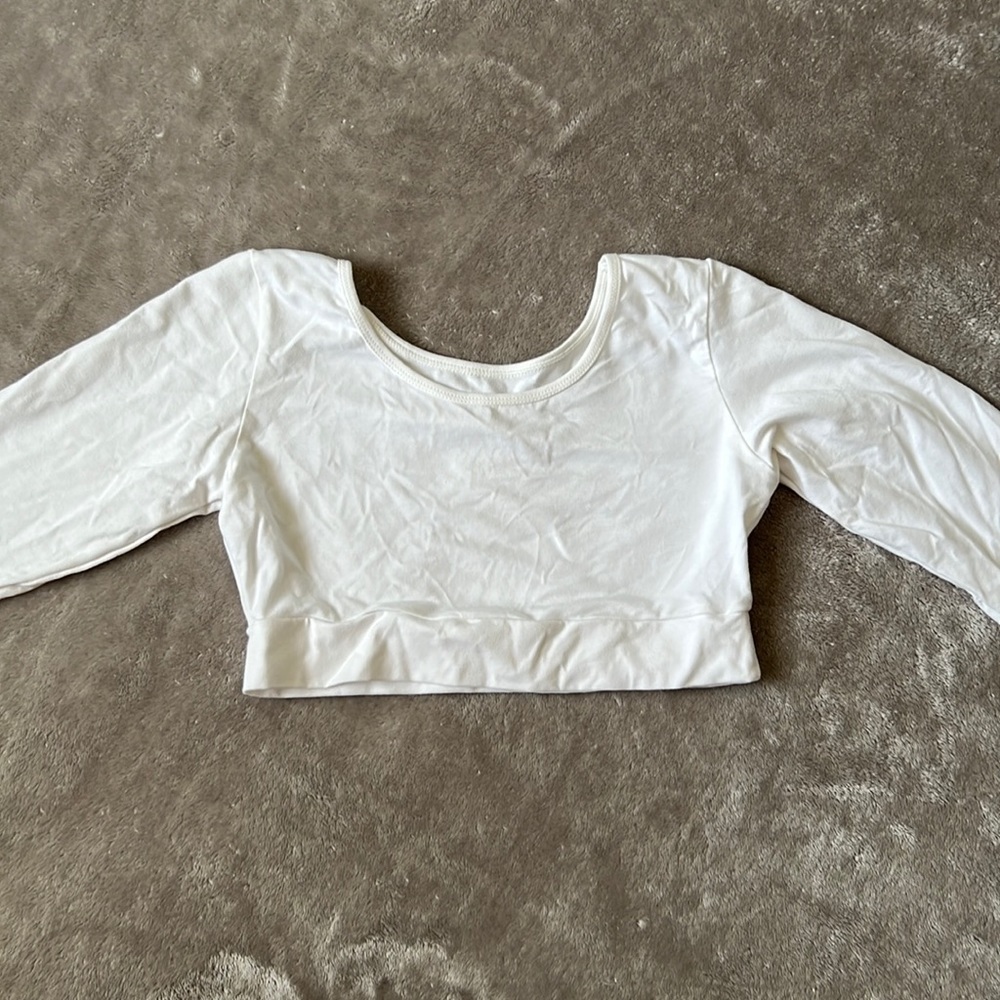 cropped white long sleeve